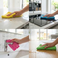 IDEA HOME IH rakun krpe iz mikrovlaken 30x30cm 24 kosov rdeče škatla za pico vse