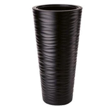 Form-Plastic Okrogli cvetlični lonec Sahara Dunes Slim 40 | črne barve