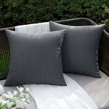 shumee Dekorativne prevleke za vzglavnik 2 kosa 45x45 cm temno sive, vodoodporne