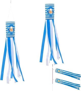 shumee Komplet 2 Oktoberfest zastavic 127 cm bavarske zastave dekoracija