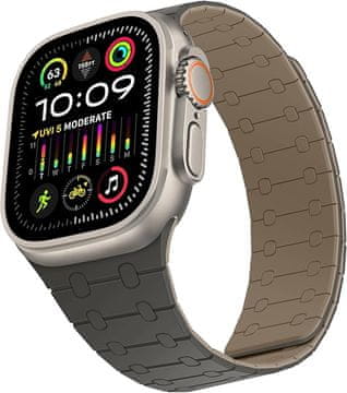 shumee Silikonski magnetni pašček za Apple Watch, sivo-kavne barve