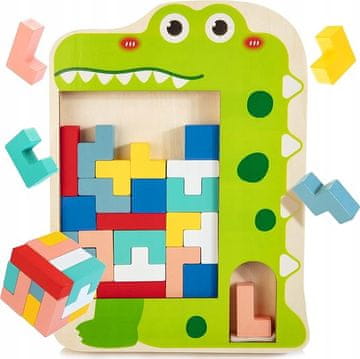 shumee Tetris lesene kocke 3D sestavljanka možganska uganka 31x23cm