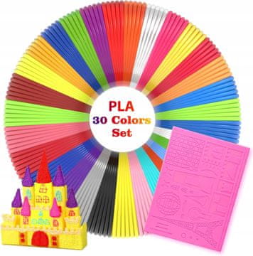 shumee Filamenti za 3D pisala 1,75 mm PLA 30 barv x 3 m