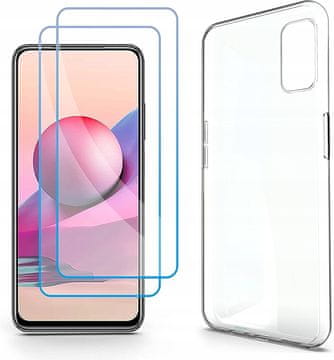 shumee Ovitek za iPhone 15 Pro + 2x kaljeno steklo 9H, prozoren TPU