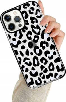 shumee Silikonski ovitek Newseo za iPhone 12 Pro Max z leopardjim vzorcem, prozoren, TPU