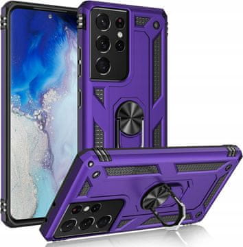 shumee Ovitek za Samsung Galaxy S21 Ultra Armed Ring vijoličen