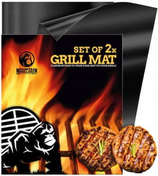 shumee Podloga za žar in pečico 2 kosa, nelepljiva, črna, BBQ 40x33