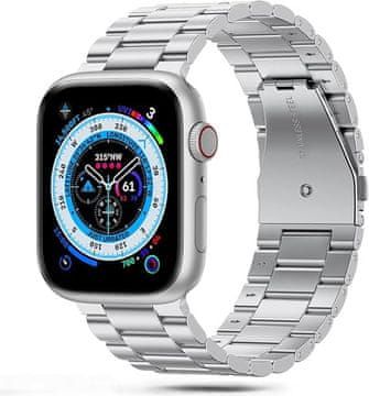 shumee Jeklen pašček za Apple Watch 49/45/44/42 mm, srebrn metuljček