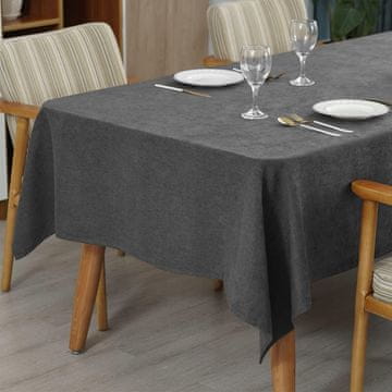 shumee Pravokotni vodoodporni dekorativni prt 140x180 cm - siv, mikrovelur
