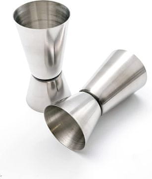 shumee Merilna skodelica Jigger Pourer iz jekla, 25 ml, 50 ml, komplet 2 kosov za koktajle