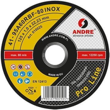 shumee Ščit 41 - 125X1.0X22.23 95A60RBF - 80 nerjaveče jeklo