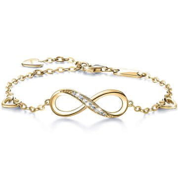 shumee Zlata zapestnica Infinity s kubičnim cirkonom, darilo za rojstni dan, srebro 925