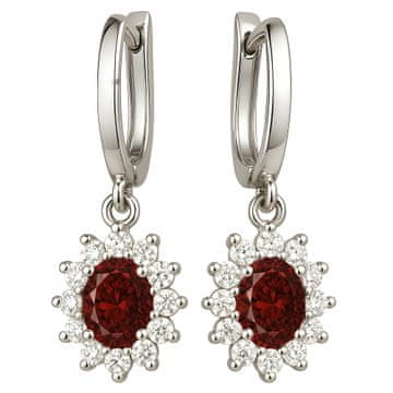 shumee Uhani iz srebra 925 s kristalom Siam Swarovski in kubičnim cirkonom 925
