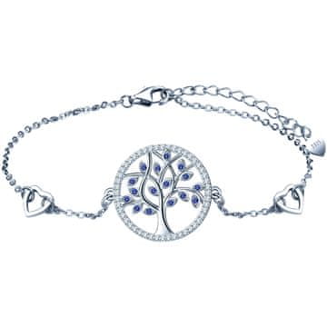 shumee Srebrna zapestnica Celebrity Tree of Life darilo za žensko - safir - srebro 925