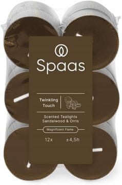 shumee Dišeče sveče Spaas v paketu 12 kosov, 4,5 ure Twinkling Touch, kaki