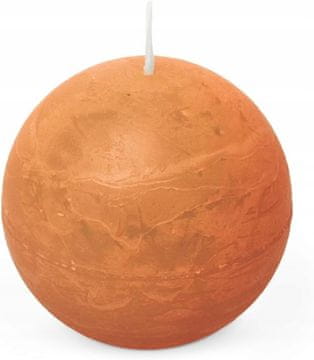 shumee Sveča Spaas Rustikalna krogla 80 mm 24 ur, oranžna