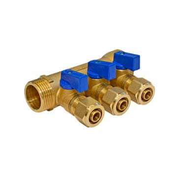 Idmar PEX razdelilnik 1" x 16 x 3 z ventili za hladno vodo