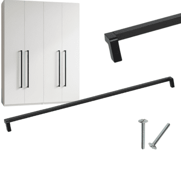 shumee Črn ročaj za pohištvo ZA bobnasto pohištvo ZA garderobno omaro 788/800MM 80 CM AKS