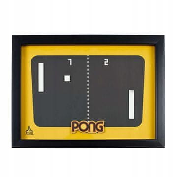 Thumbs Up Retro stenska dekoracija Uradna Atari 3D stenska umetnost Pong 33,8 x 2,2 x 25 cm