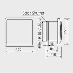 shumee OK 100 Standardni ventilator iz sijajnega belega poliamida z nepovratnim ventilom