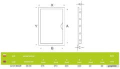 airRoxy Grafitna revizijska vrata za odprtino 35x35 cm za stene in strope