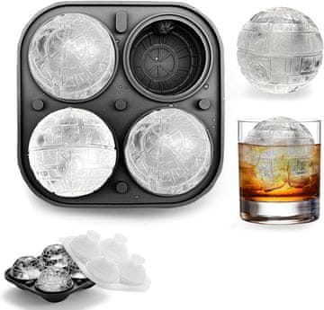 shumee Silikonski model za led s pokrovom, 4 velike kroglice, 6 cm XXL, vesoljski vzorec
