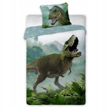 Faro Posteljnina Dino T-Rex 140x200 70x90 bombaž zelena mladinska
