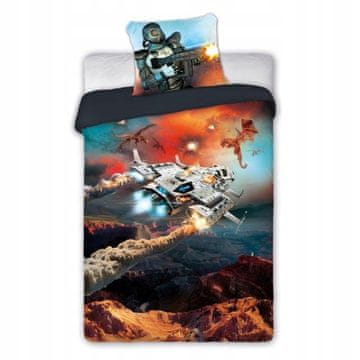Faro Posteljnina Gamer za mlade 160x200 70x80 vesoljska ladja robot zmaji bombaž