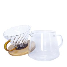 400 ml stekleni kavni aparat s kapalnim sistemom