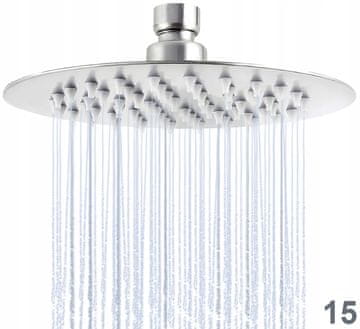 shumee Tanka okrogla jeklena tuš glava 15 cm kromirana slim tuš glava