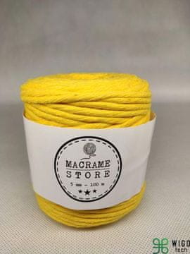 shumee Rumena bombažna makrame vrvica 5MM/100M