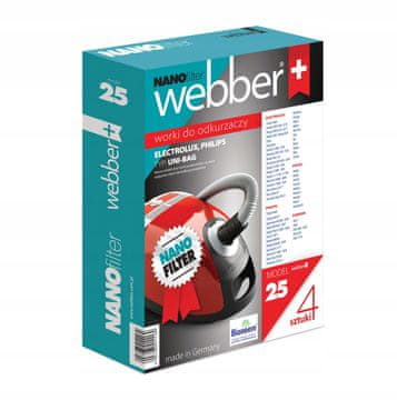Webber Sintetične vrečke za sesalnik S-BAG 4 kosi electrolux, philips, AEG,