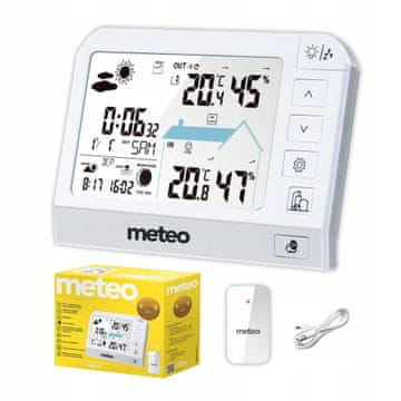 Meteo Vremenska postaja Meteo SP204, vremenska napovedovalka, higrometer, zunanji senzor, DCF