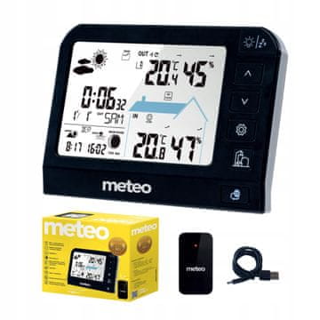 Meteo Vremenska postaja Meteo SP204, vremenska napovedovalka, higrometer, zunanji senzor, DCF