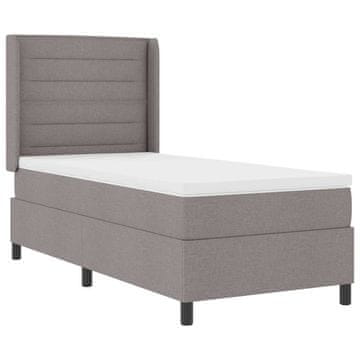 Vidaxl LED Box Spring Postelja z vzmetnico Taupe 80 x 200 cm blago