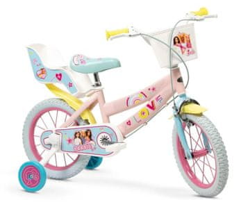 Bicycle Otroško kolo Toimsa Barbie 12" - roza/večbarvno, s stranskimi koleščki