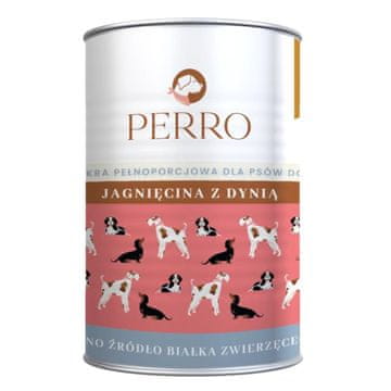 Perro PERRO - Jagnje s bučko, mokra hrana za pse, 400 g
