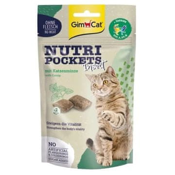 GMC GIMCAT Nutri Pockets priboljški s hrošči in mačjo meto, 60g