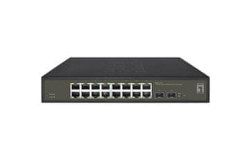 Level One LevelOne GES-1851 18-portni Gigabit Smart Lite omrežni usmerjevalnik, 16x RJ45, 2x SFP