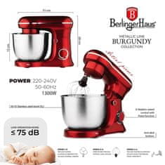 Berlingerhaus Kuhinjski robot 1500 W Burgundy Metallic Line