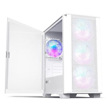 slomart Montech AIR 100 ARGB ohišje za PC, Micro-ATX, kaljeno steklo - bela