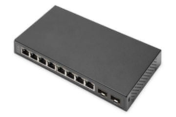 Digitus Digitus DN-10130 Mrežni stikalni, 8x Gigabit + 2x SFP, črn