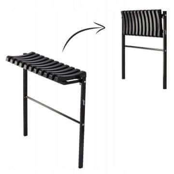 GARDEN LINE Črna zložljiva pokopališka klop 68 cm