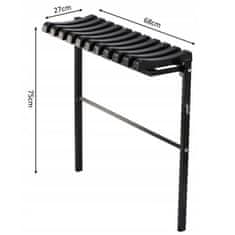 GARDEN LINE Črna zložljiva pokopališka klop 68 cm