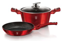 Berlingerhaus Komplet posode z marmorno površino, 3 kosi, Burgundy Metallic Line