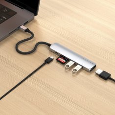 Satechi Satechi ST-P6SS vmesniški hub USB Type-C 10000 Mbit/s, srebrn
