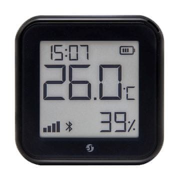 Shelly H&T Gen3, pametni senzor temperature in vlažnosti, črn, z zaslonom