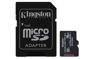 KIN Kingston Industrial microSDHC 16GB C10 A1 pSLC + SD adapter