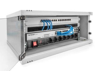 slomart DIGITUS DN-40011 Omrežni omarici 19" 4U, stenska, steklena vrata, siva