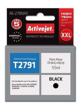 ActiveJet Activejet AE-27BNXX črn（XL） nadomestna kartuša za Epson 27XXL T2791, 55 ml